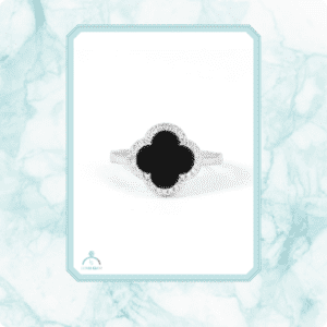 LẮC TAY CỎ 4 LÁ ĐEN ĐÁ BẠC LUNARGLOW - BẠC TỰ NHIÊN